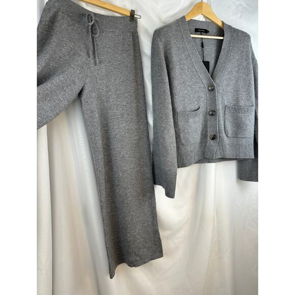 Lisa Yang Danni Cardigan & Sofi Pant Set Grey 100% Cashmere Sz 2 / M $1210 - Picture 11 of 16